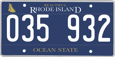 RI license plate 035932