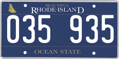 RI license plate 035935