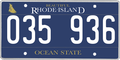 RI license plate 035936