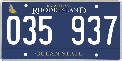 RI license plate 035937