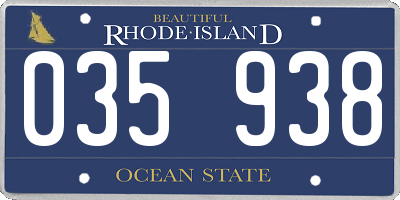 RI license plate 035938