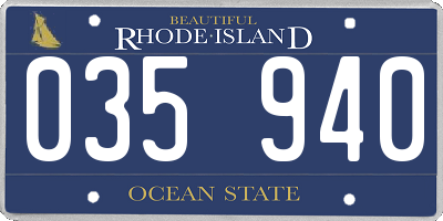 RI license plate 035940