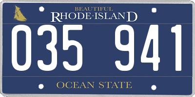 RI license plate 035941
