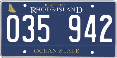 RI license plate 035942