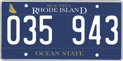 RI license plate 035943