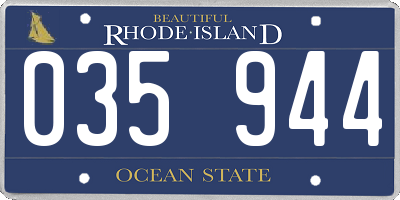 RI license plate 035944