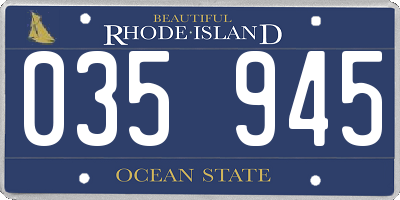 RI license plate 035945