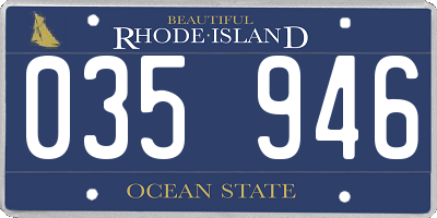 RI license plate 035946
