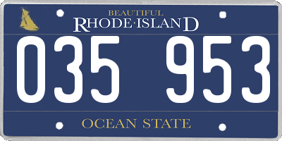 RI license plate 035953