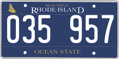 RI license plate 035957