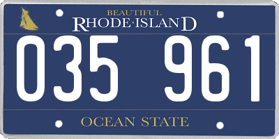 RI license plate 035961