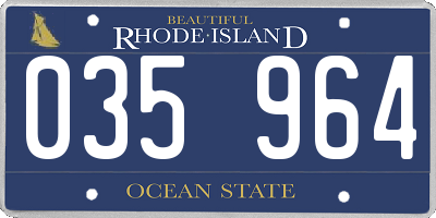 RI license plate 035964