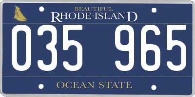 RI license plate 035965