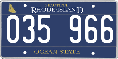 RI license plate 035966