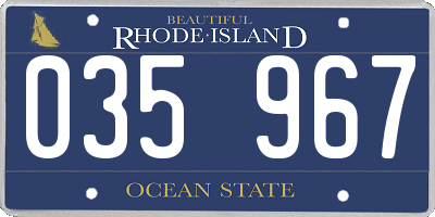 RI license plate 035967