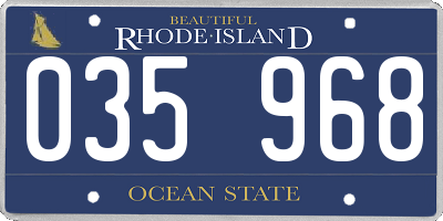 RI license plate 035968