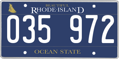 RI license plate 035972