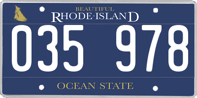 RI license plate 035978