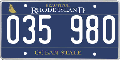 RI license plate 035980