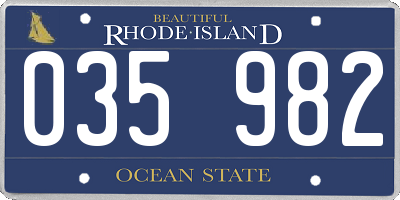 RI license plate 035982