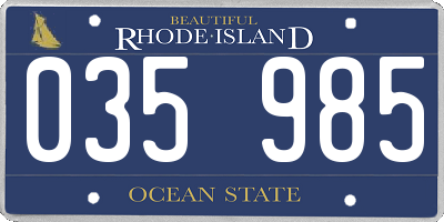 RI license plate 035985