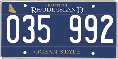 RI license plate 035992