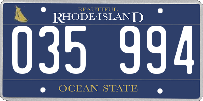RI license plate 035994