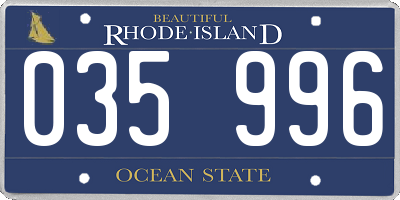 RI license plate 035996