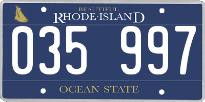 RI license plate 035997