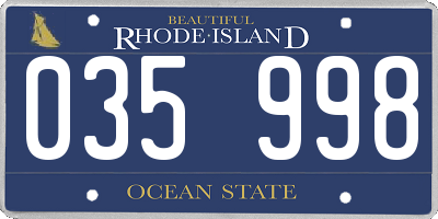 RI license plate 035998
