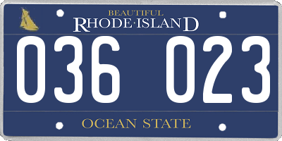 RI license plate 036023
