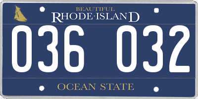 RI license plate 036032