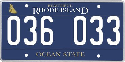 RI license plate 036033
