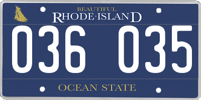 RI license plate 036035