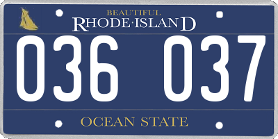 RI license plate 036037