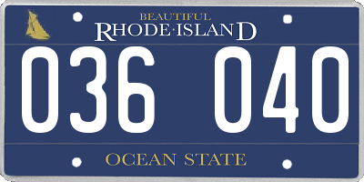 RI license plate 036040