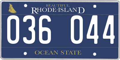 RI license plate 036044