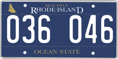 RI license plate 036046