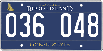 RI license plate 036048