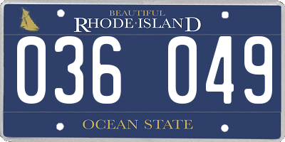 RI license plate 036049