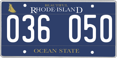 RI license plate 036050
