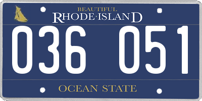 RI license plate 036051
