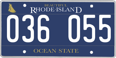 RI license plate 036055