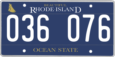 RI license plate 036076