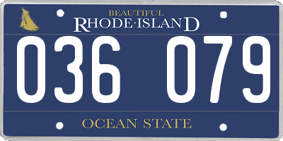 RI license plate 036079