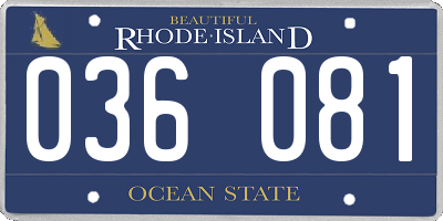 RI license plate 036081