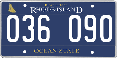 RI license plate 036090
