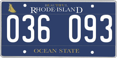 RI license plate 036093