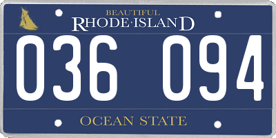 RI license plate 036094