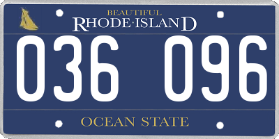 RI license plate 036096